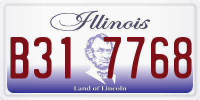 IL license plate B317768
