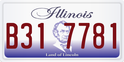 IL license plate B317781