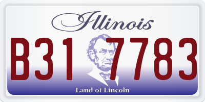 IL license plate B317783