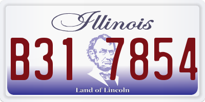 IL license plate B317854