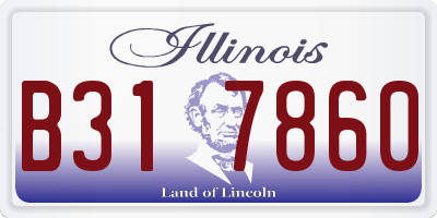 IL license plate B317860