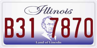 IL license plate B317870