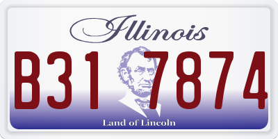 IL license plate B317874