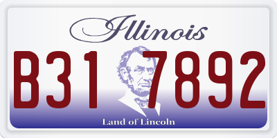 IL license plate B317892