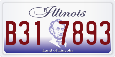 IL license plate B317893