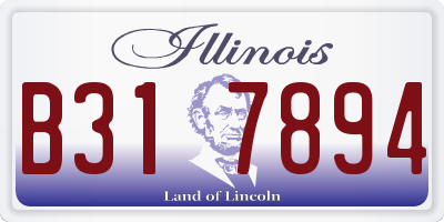 IL license plate B317894