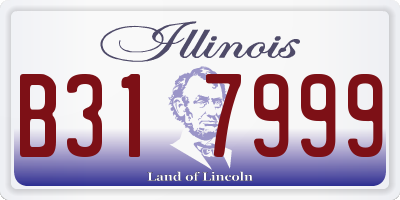 IL license plate B317999