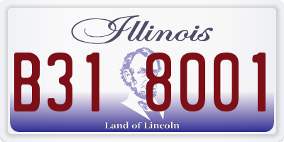IL license plate B318001