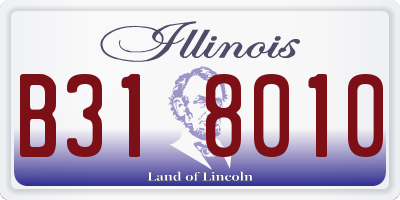 IL license plate B318010