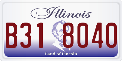 IL license plate B318040