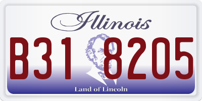 IL license plate B318205