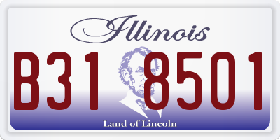 IL license plate B318501