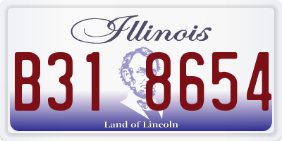 IL license plate B318654