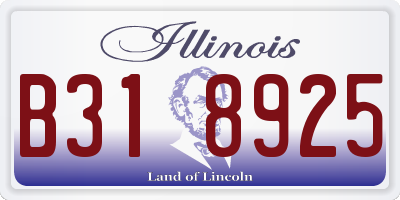 IL license plate B318925