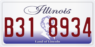 IL license plate B318934