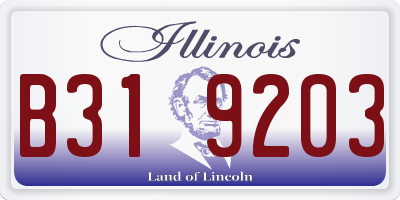 IL license plate B319203