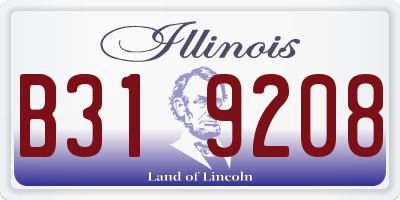 IL license plate B319208