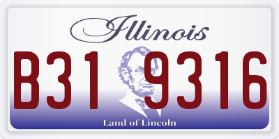 IL license plate B319316