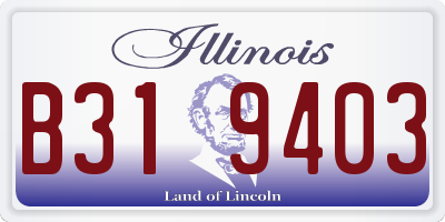 IL license plate B319403