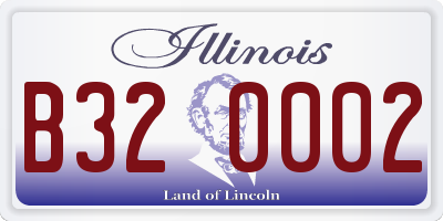 IL license plate B320002