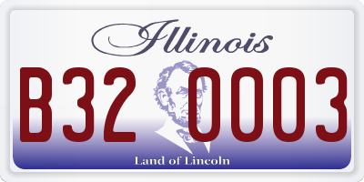 IL license plate B320003
