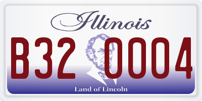 IL license plate B320004
