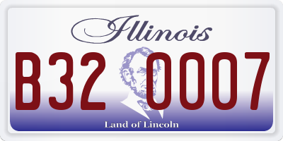 IL license plate B320007