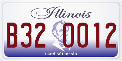IL license plate B320012