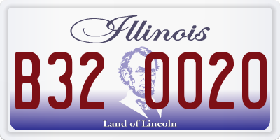 IL license plate B320020