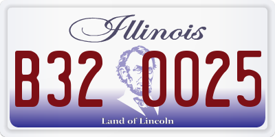 IL license plate B320025