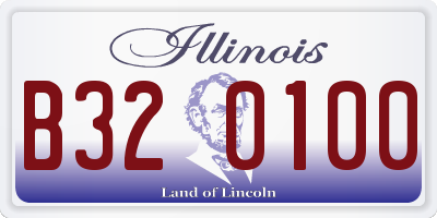 IL license plate B320100
