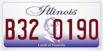 IL license plate B320190