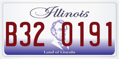 IL license plate B320191