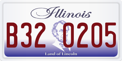 IL license plate B320205