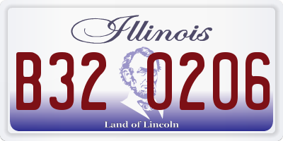 IL license plate B320206