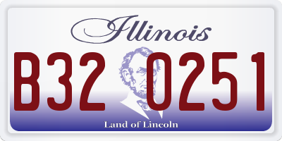 IL license plate B320251