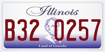 IL license plate B320257