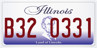 IL license plate B320331