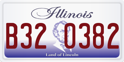 IL license plate B320382