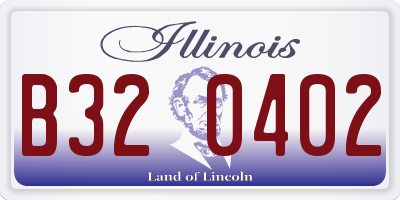 IL license plate B320402