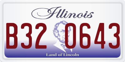 IL license plate B320643