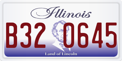 IL license plate B320645