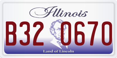 IL license plate B320670