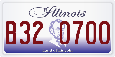 IL license plate B320700