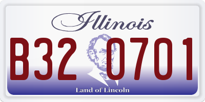 IL license plate B320701