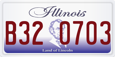 IL license plate B320703