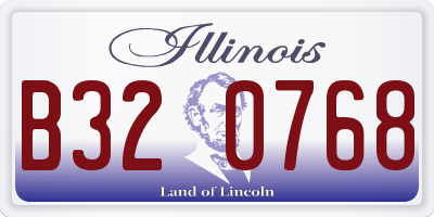 IL license plate B320768