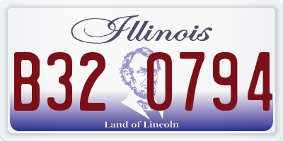 IL license plate B320794