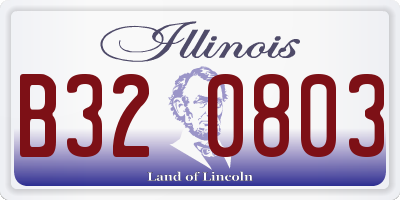 IL license plate B320803