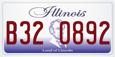 IL license plate B320892